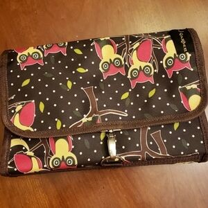 J Garden Make Up Travel Bag Brown Owl Design VGUC